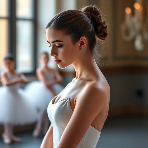 BRRetrato de uma bailarina em um ensaio temático